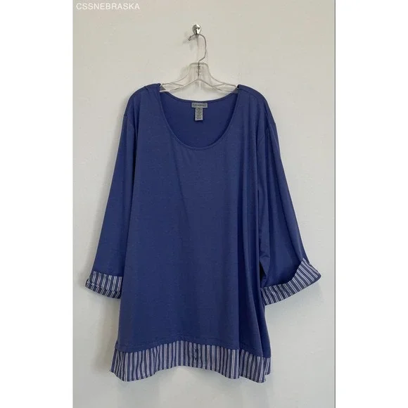 Catherines Blue Women's Tunic Top - Size 5X - Picture 1 of 10